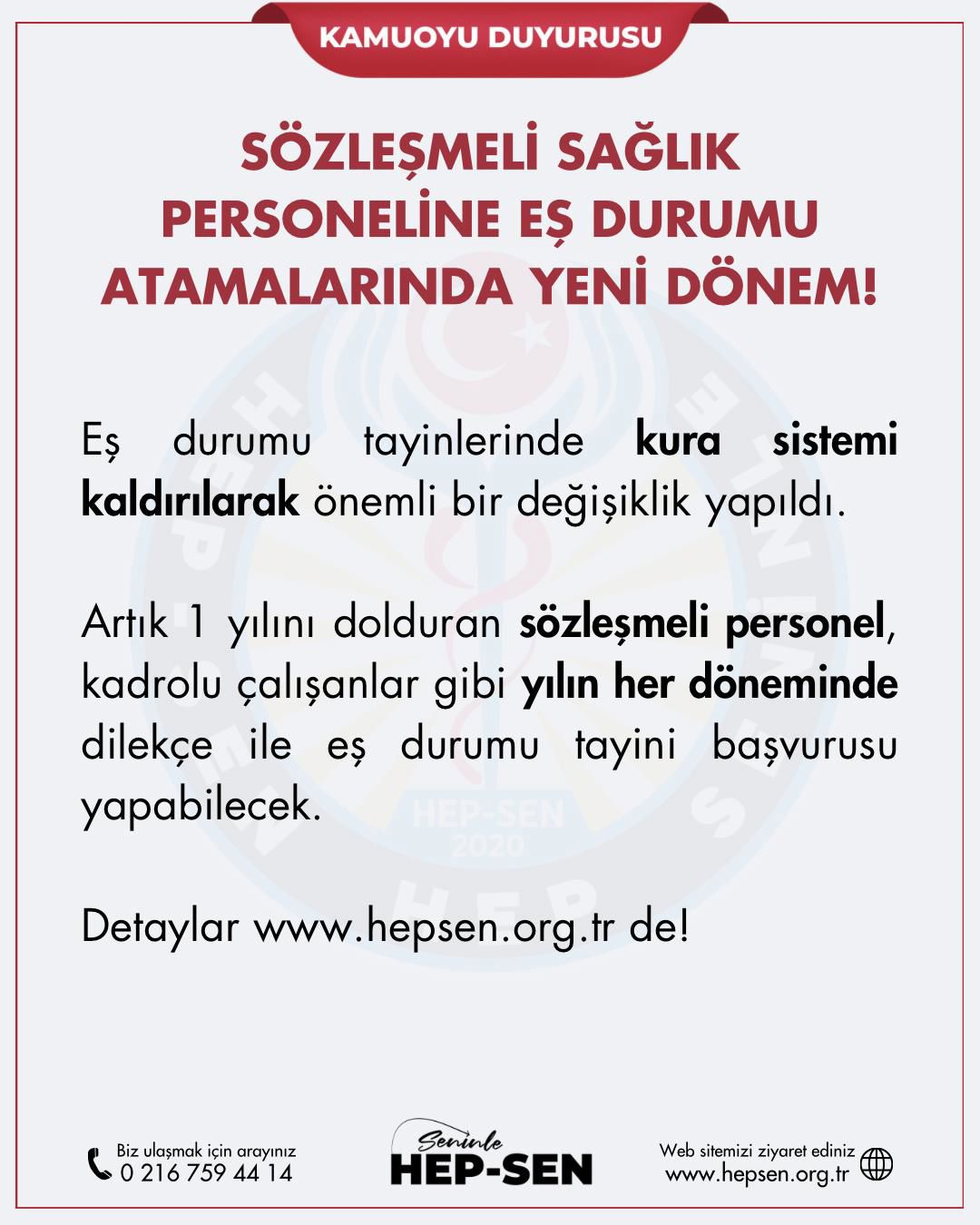 Sözleşmeli Sağlık Personeline Eş Durumu Atamalarında Yeni Dönem